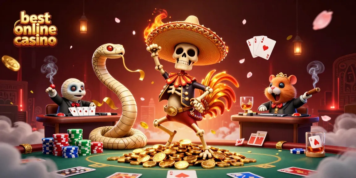 Celebrate winning moments at the best online casino with a dynamic 3D illustration of characters.